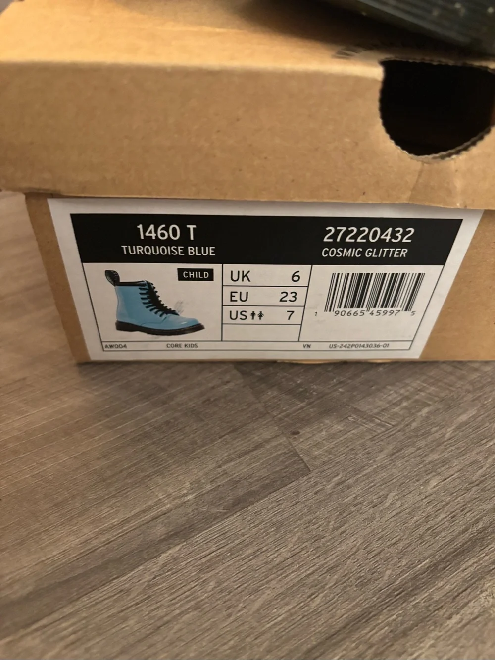 Dr. Martens Kids Glitter Teal Blue Lace-Up Boots